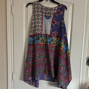 Floral Patchwork Sleeveless Dress